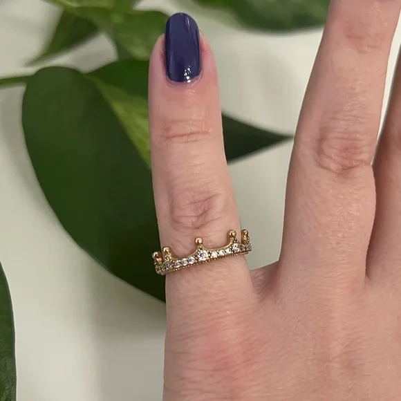 Retired Pandora Gold Crown Ring 👑 Size 5 - Picture 7 of 14